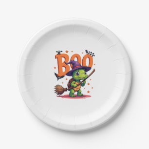Turtle Tortoise Boo Witch Trick Or Treat Halloween Paper Plate