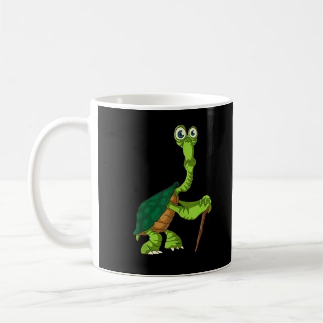 Turtle Tortoise Retired Funny Standing Turtle Reti Coffee Mug (Left)