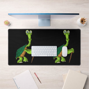 Turtle Tortoise Retired Funny Standing Turtle Reti Desk Mat