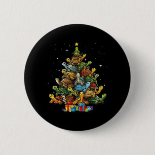 Turtle Tree Christmas Tree Adorable Turtle Christm 2 Inch Round Button