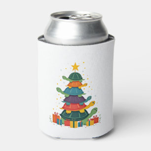 Turtle Tree Christmas Tree Adorable Turtle Christm Can Cooler