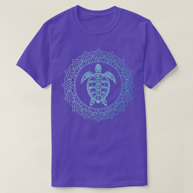 Turtle Tribe Abstract Mandala Turtle Art T-Shirt (Design Front)