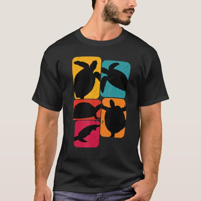 Turtle turtles Retro Design T-Shirt (Front)