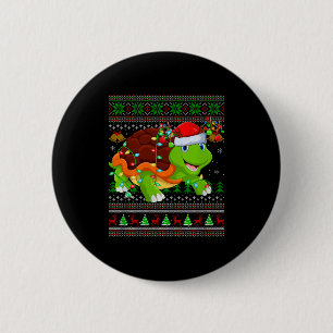 Turtle Ugly Christmas Sweaters Holiday Santa Cute  2 Inch Round Button
