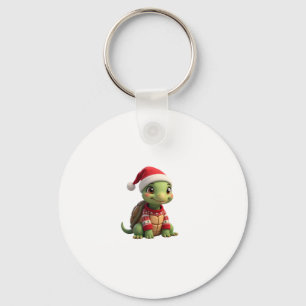 Turtle Ugly Sweater Santa Hat Christmas T-Shirt (2 Keychain