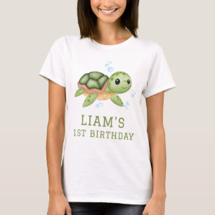 Turtle Under the sea 1st Birthday Parents T-Shirt