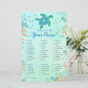 Turtle Under The Sea Purse Baby Shower Game