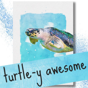 Turtle Watercolor School Valentine's Day Card