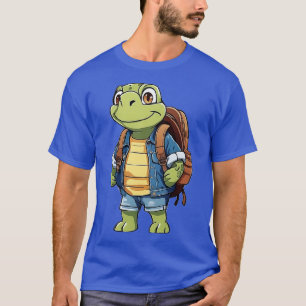 Turtle Wearing Backpack T-Shirt
