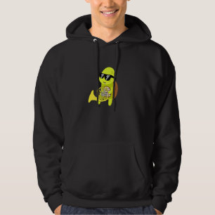 Turtle Wearing Sunglasses Playing French Horn Hoodie