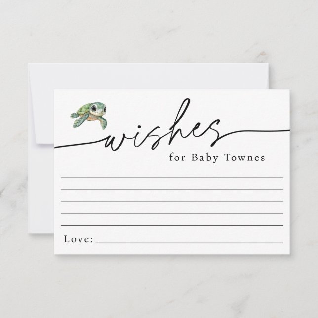 Turtle Wishes for Baby Card (Front)