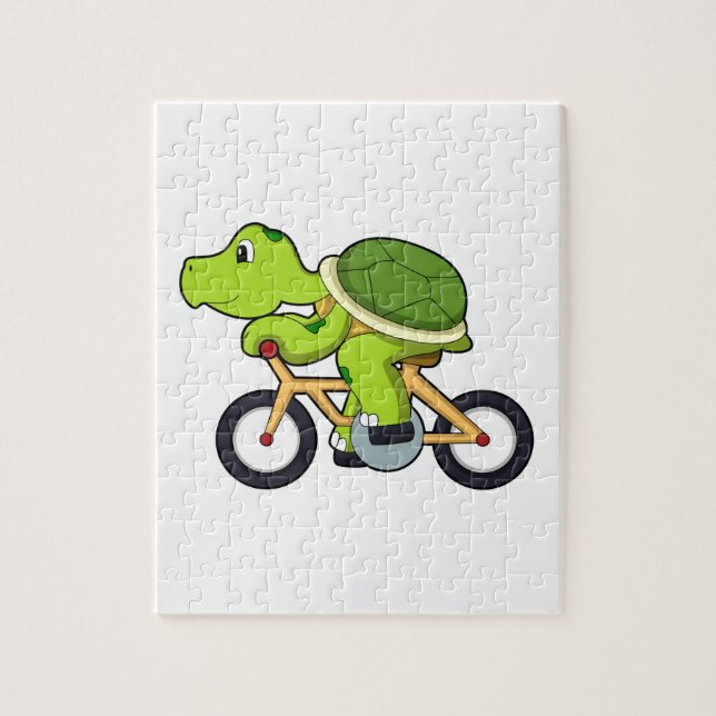 Turtle with Bicycle.PNG Jigsaw Puzzle (Vertical)