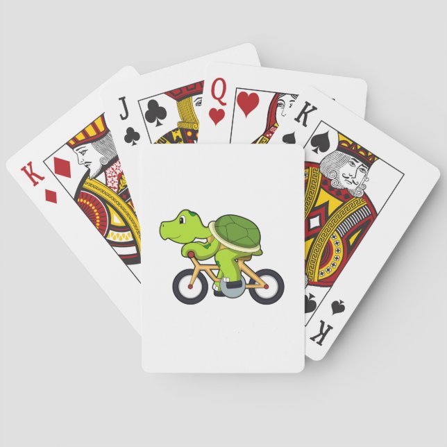 Turtle with Bicycle.PNG Playing Cards (Back)