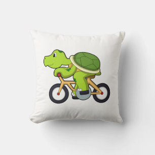 Turtle with Bicycle.PNG Throw Pillow