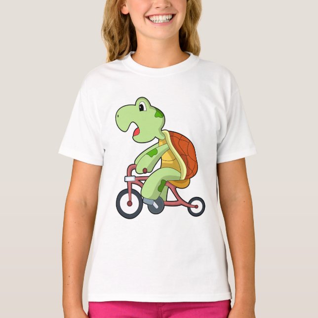 Turtle with Bicycle T-Shirt (Front)
