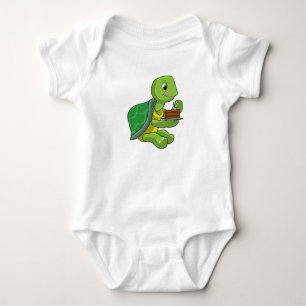 Turtle with Cake Baby Bodysuit