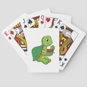 Turtle with Cake Playing Cards