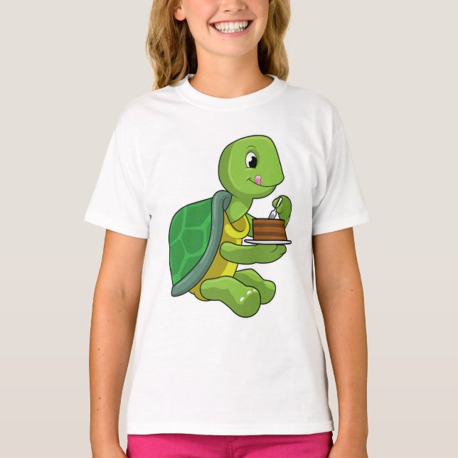 Turtle with Cake T-Shirt (Front)