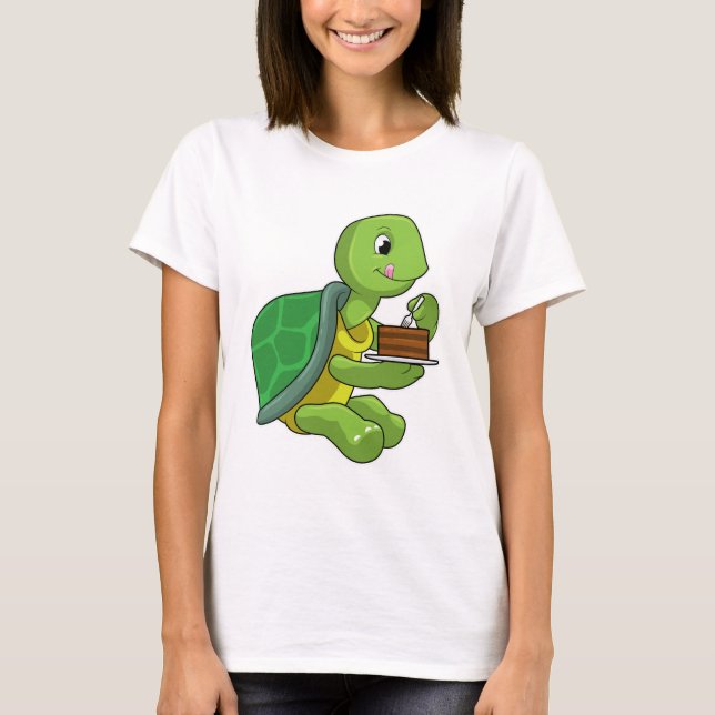 Turtle with Cake T-Shirt (Front)