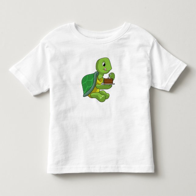 Turtle with Cake Toddler T-shirt (Front)