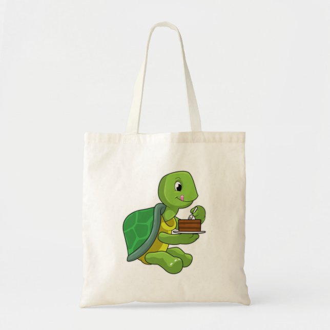 Turtle with Cake Tote Bag (Front)