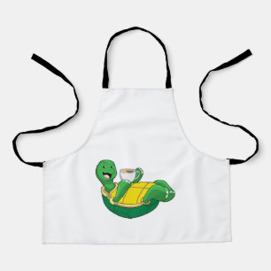 Turtle with Cup of Coffee Apron
