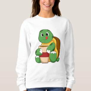 Turtle with Cup of Coffee Sweatshirt