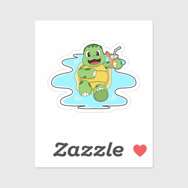 Turtle with Drink in Water (Sheet)
