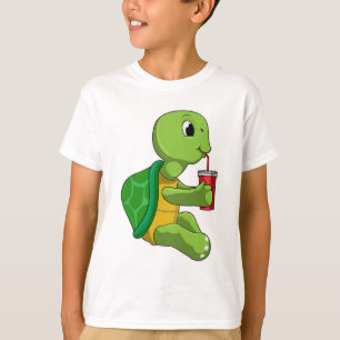 Turtle with Drinking mug with Straw T-Shirt