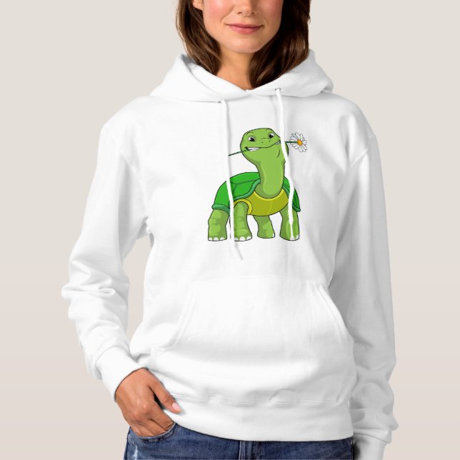 Turtle with Flower Daisy Hoodie (Front)