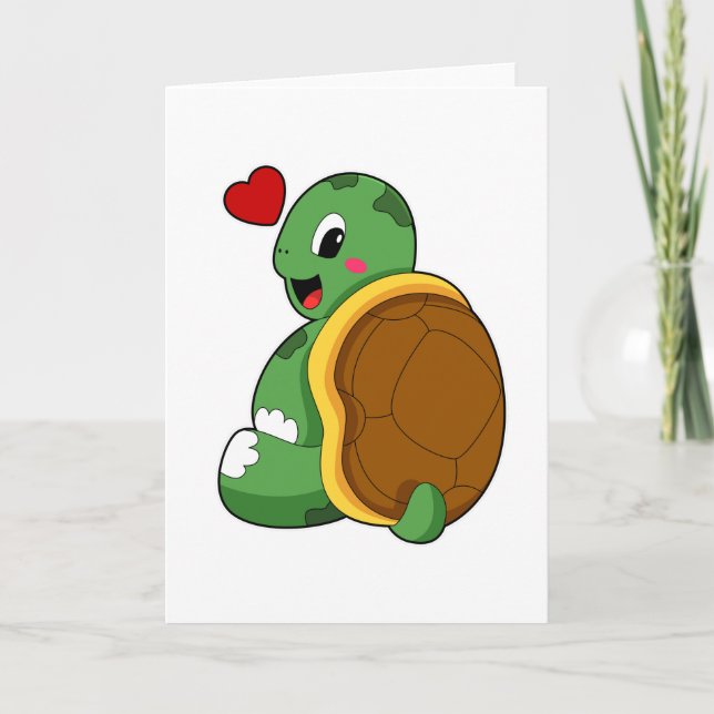 Turtle with Heart Card (Front)