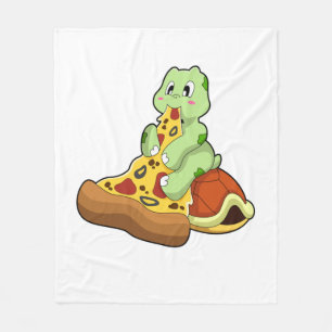 Turtle with Pizza Fleece Blanket