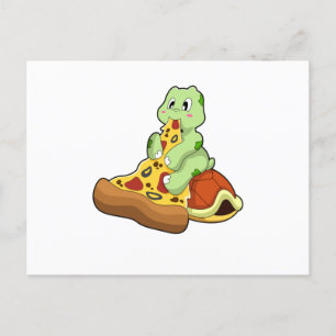 Turtle with Pizza Postcard