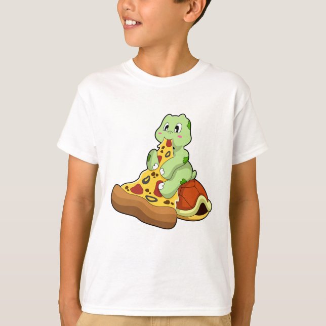 Turtle with Pizza T-Shirt (Front)
