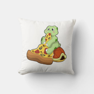 Turtle with Pizza Throw Pillow