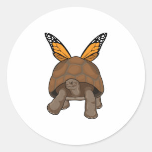 Turtle with Rainbow Colors Classic Round Sticker