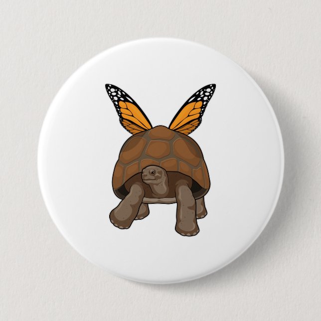 Turtle with Rainbow Colours 3 Inch Round Button (Front)