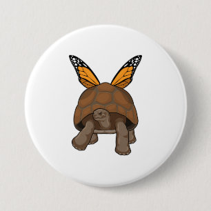 Turtle with Rainbow Colours 3 Inch Round Button