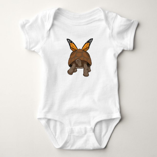 Turtle with Rainbow Colours Baby Bodysuit (Front)