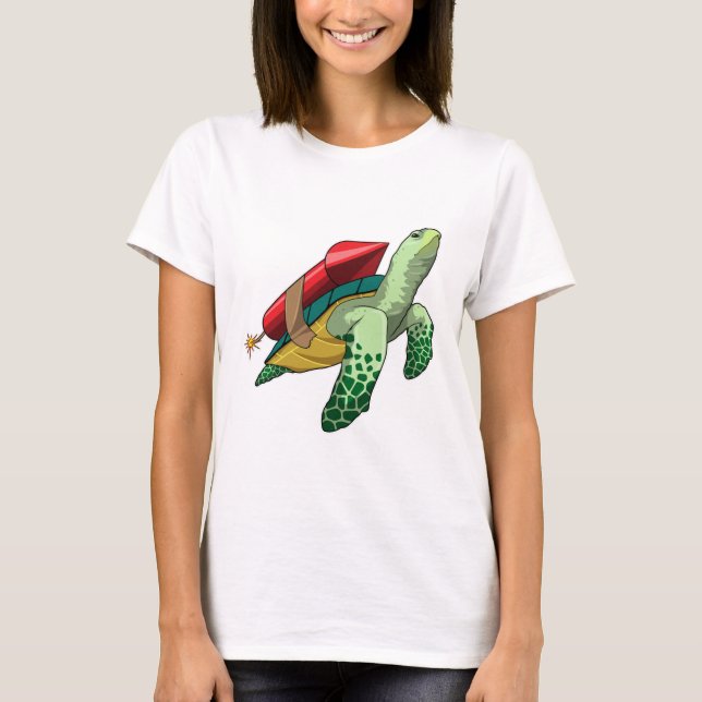 Turtle with Rocket T-Shirt (Front)