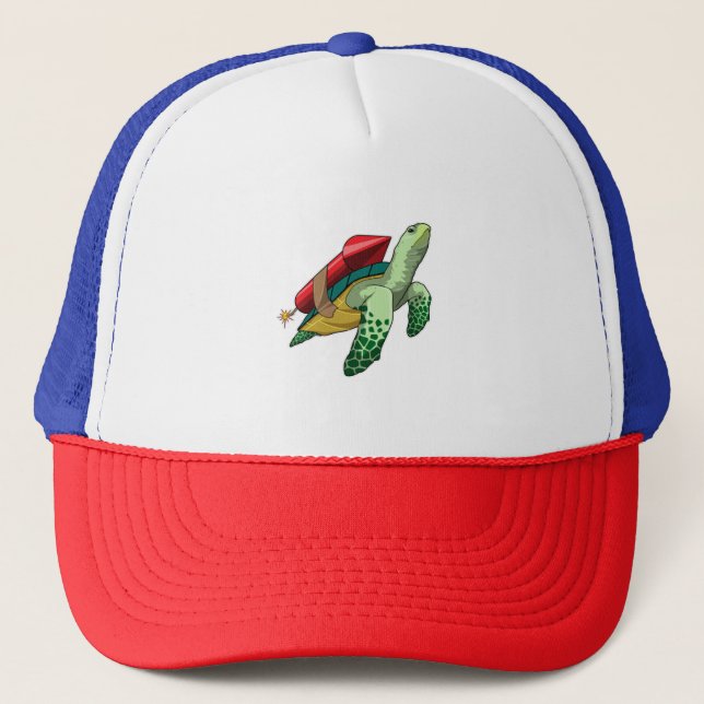 Turtle with Rocket Trucker Hat (Front)