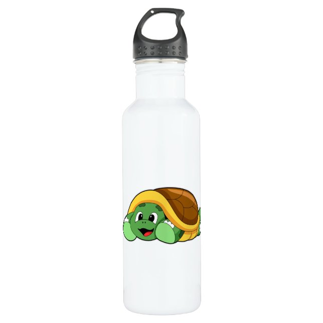 Turtle with Shell as Blanket 710 Ml Water Bottle (Front)