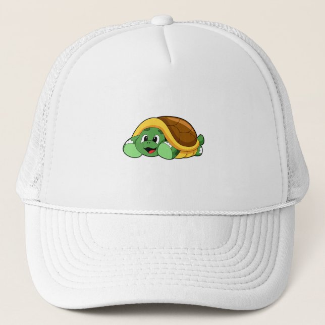 Turtle with Shell as Blanket Trucker Hat (Front)
