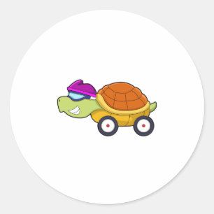 Turtle with Shell as Car Classic Round Sticker