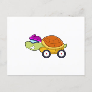 Turtle with Shell as Car Postcard