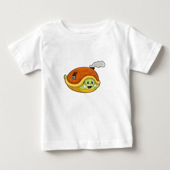 Turtle with Shell as House Baby T-Shirt (Front)