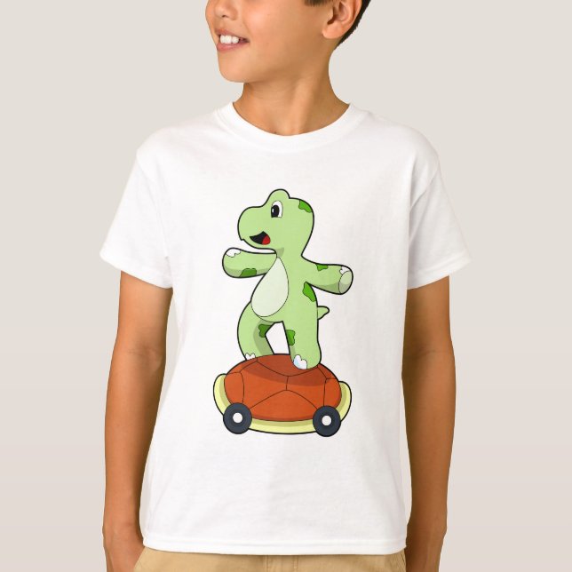 Turtle with Shell as Skateboard T-Shirt (Front)