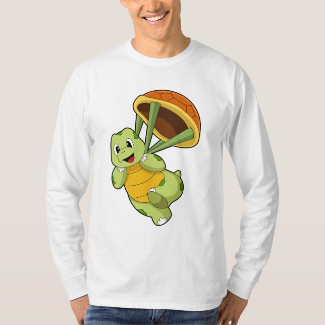 Turtle with Shell as Skydiver T-Shirt (Front)