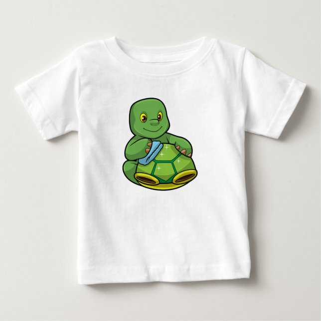 Turtle with Shell & Cleaning rag Baby T-Shirt (Front)