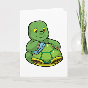 Turtle with Shell & Cleaning rag Card